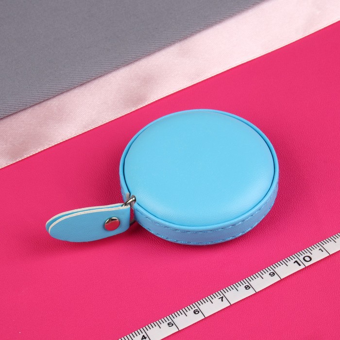 Сантиметровая рулетка портновская, искусственная кожа, 150 см (см/дюймы), цвет голубой сантиметровая лента рулетка искусственная кожа 150 см см дюймы цвет розовый