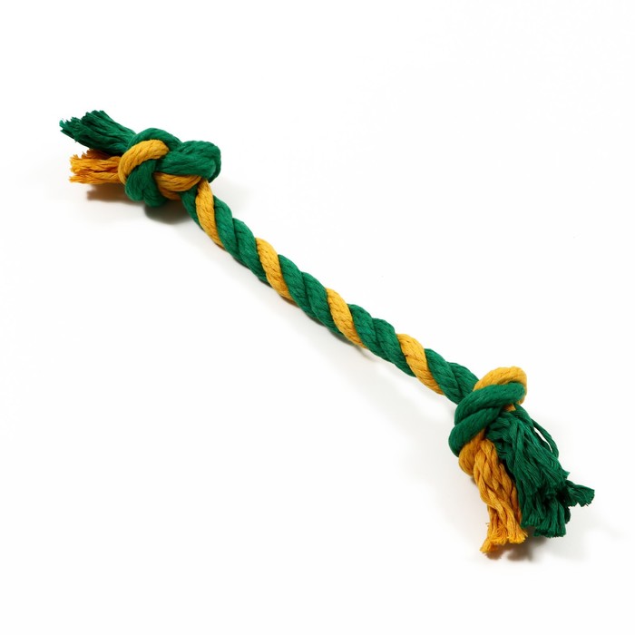 Грейфер канатный Doglike Dental Knot 2 узла, 330*40*40, желтый/зеленый цена и фото
