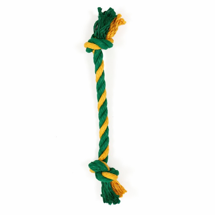 Грейфер канатный Doglike Dental Knot 2 узла, 330*40*40, желтый/зеленый