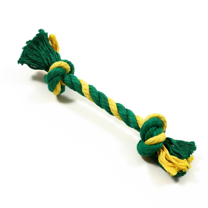 Грейфер канатный Doglike Dental Knot 2 узла, 260*40*40, желтый/зеленый