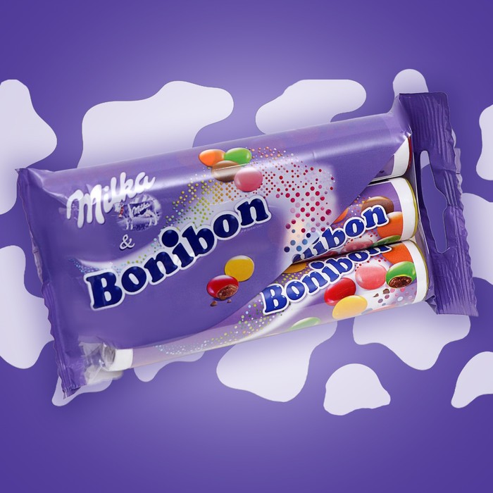 фото Драже с молочным шоколадом milka bonibon, набор 3*24,3 г