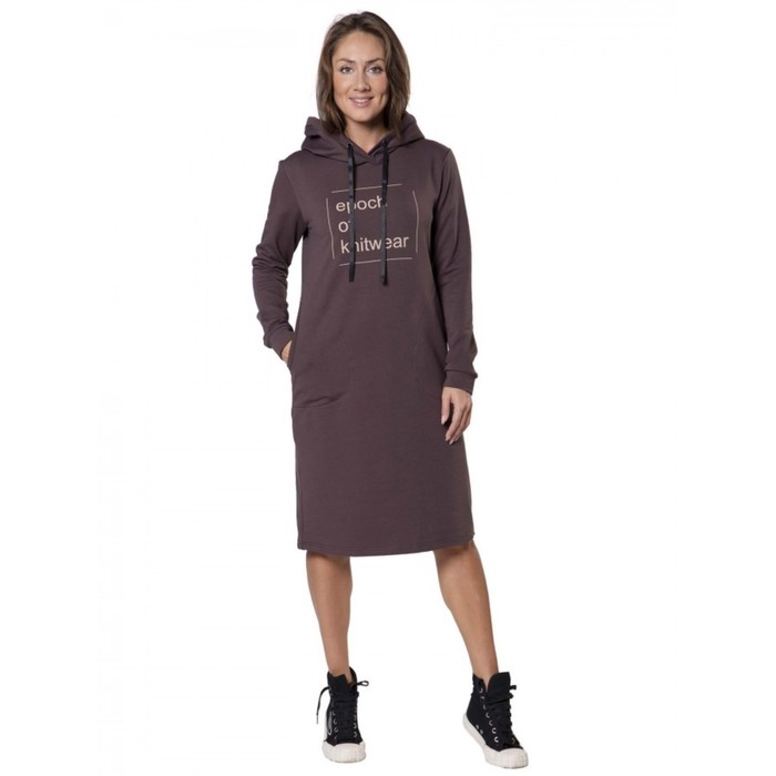 фото Платье женское еpoch of knitwear, размер 46, цвет коричневый klery