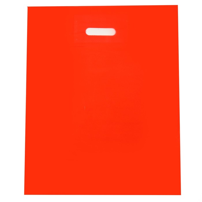 Пакет полиэтиленовый с вырубной ручкой, Красный 40-50 См, 30 мкм пакет полиэтиленовый с вырубной ручкой фиолетовый 30 40 см 30 мкм