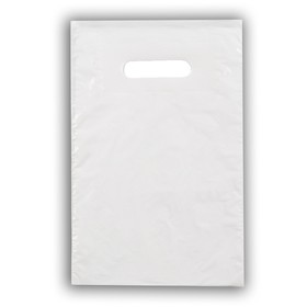 Пакет полиэтиленовый с вырубной ручкой, Белый 20-30 См, 30 мкм Ош