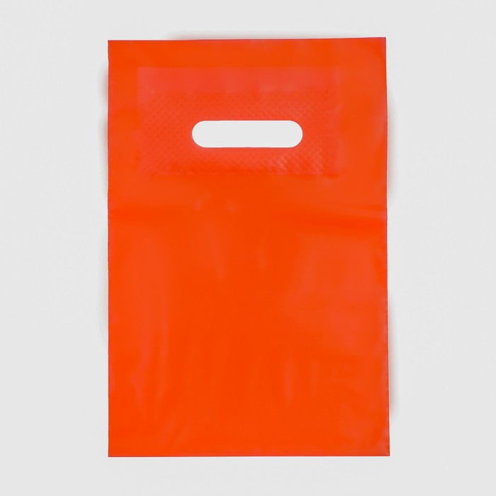 Пакет полиэтиленовый с вырубной ручкой, Красный 20-30 См, 70 мкм