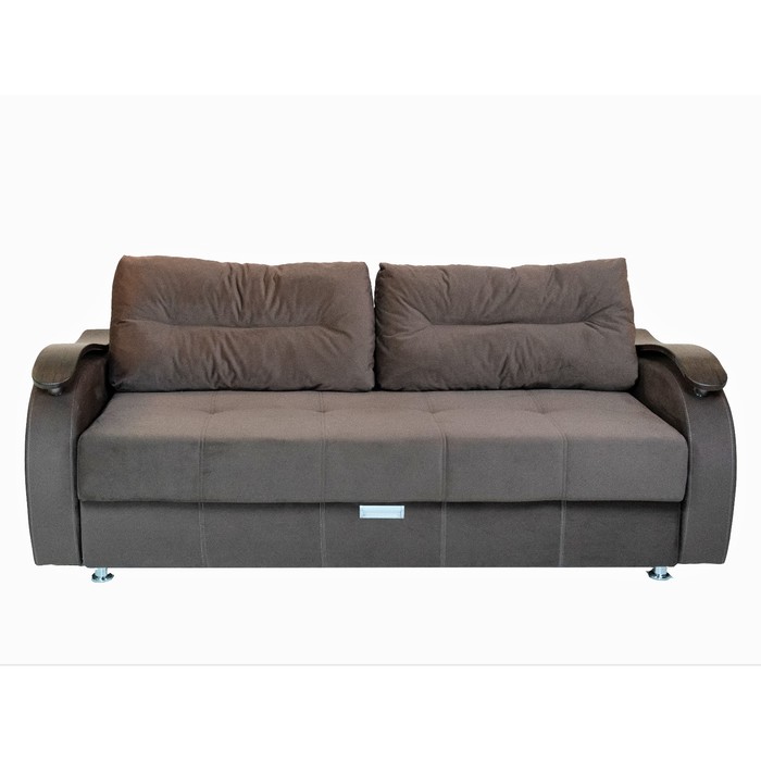 Прямой диван «Ливерпуль 2», еврокнижка, блок независимых пружин, велюр, цвет коричневый