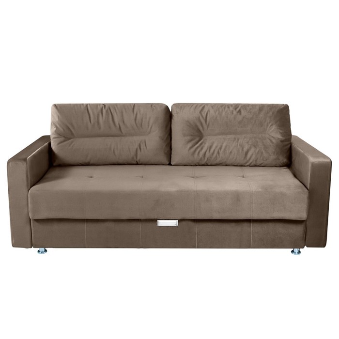 Прямой диван «Ливерпуль 3», еврокнижка, блок независимых пружин, велюр, цвет коричневый