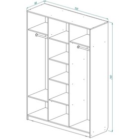 

Шкаф 3-х створчатый с зеркалом Соната 1500х500х2100 Дуб крафт серый/Дуб крафт белый