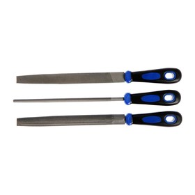 

УЦЕНКА Набор напильников ТУНДРА, сталь У10, насечка №2, пластиковые рукоятки, 200 мм, 3 шт.