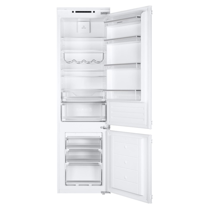 Холодильник MAUNFELD MBF193NFFW, встраиваемый, двухкамерный, класс А+, 285 л, белый холодильник pozis rk 102w двухкамерный класс а 285 л белый