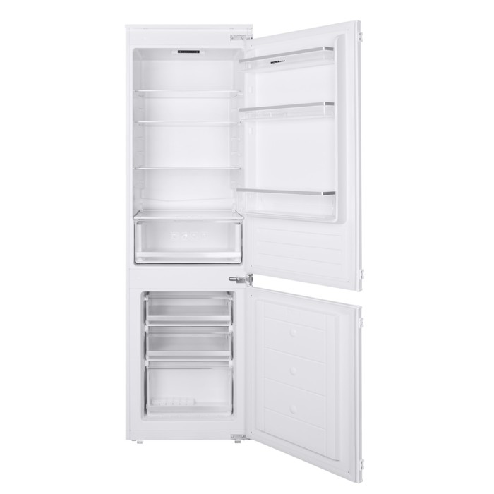 Холодильник HOMSair FB177SW, встраиваемый, двухкамерный, класс А+, 273 л, белый