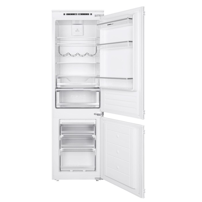 Холодильник HOMSair FB177NFFW, встраиваемый, двухкамерный, класс А+, 251 л, белый встраиваемый холодильник homsair fb177sw