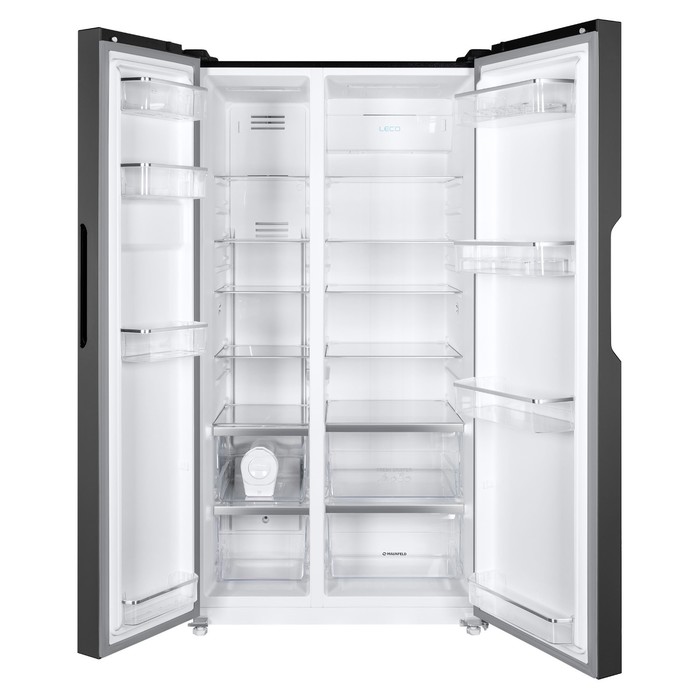 Холодильник MAUNFELD MFF177NFB, двухкамерный, класс А++, 592 л, Full No Frost, чёрный холодильник многодверный maunfeld mff177nfb