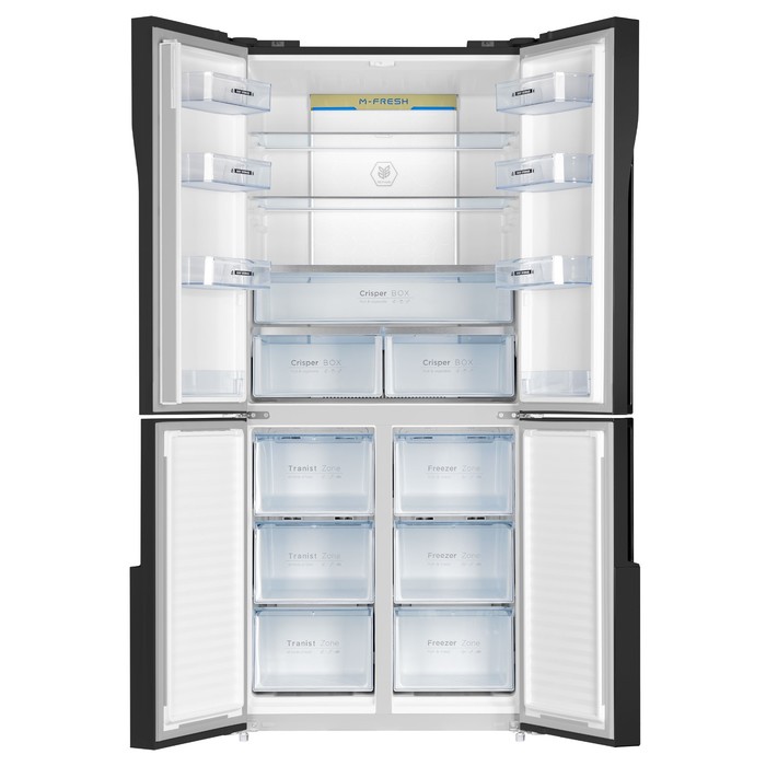 Холодильник MAUNFELD MFF181NFSB, двухкамерный, класс А+, 497 л, Full No Frost, чёрный холодильник бирюса w920nf двухкамерный класс а 310 л full no frost серый