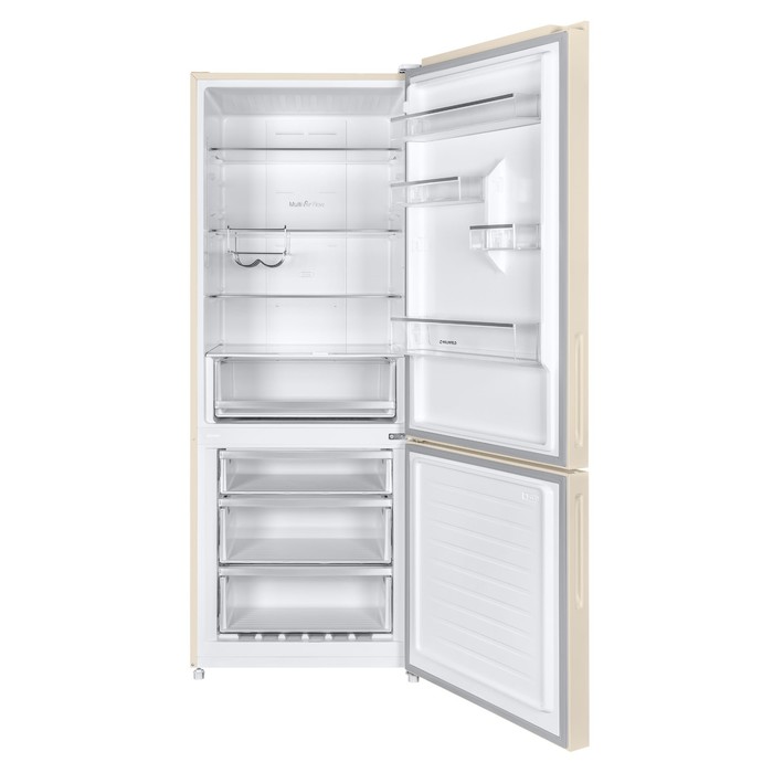 Холодильник MAUNFELD MFF1857NFBG, двухкамерный, класс А++, 453 л, Full No Frost, бежевый