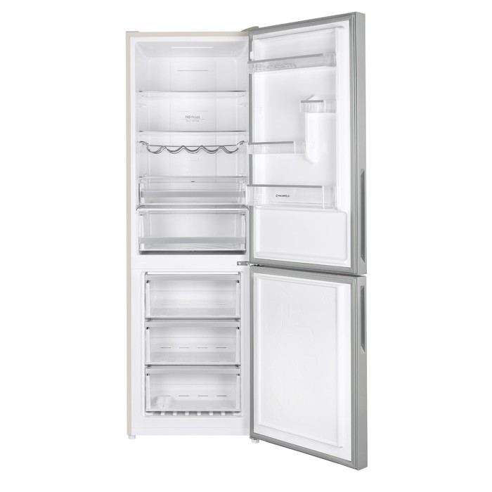 Холодильник MAUNFELD MFF185NFBG, двухкамерный, класс А+, 340 л, Full No Frost, бежевый