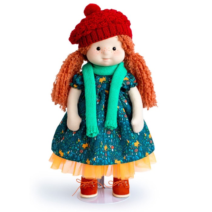 цена Мягкая кукла «Ива в шапочке и шарфе», 38 см