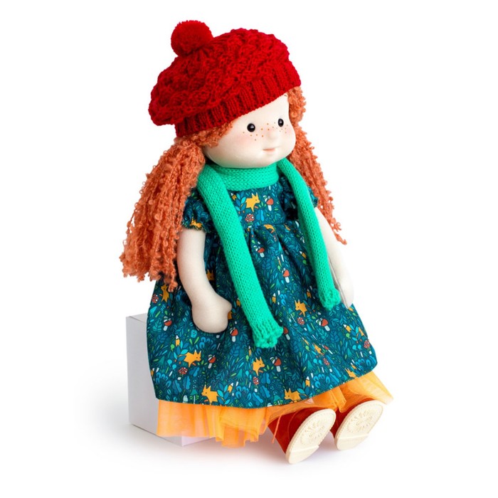 Мягкая кукла "Ива в шапочке и шарфе", 38 см Mm-Iva-02