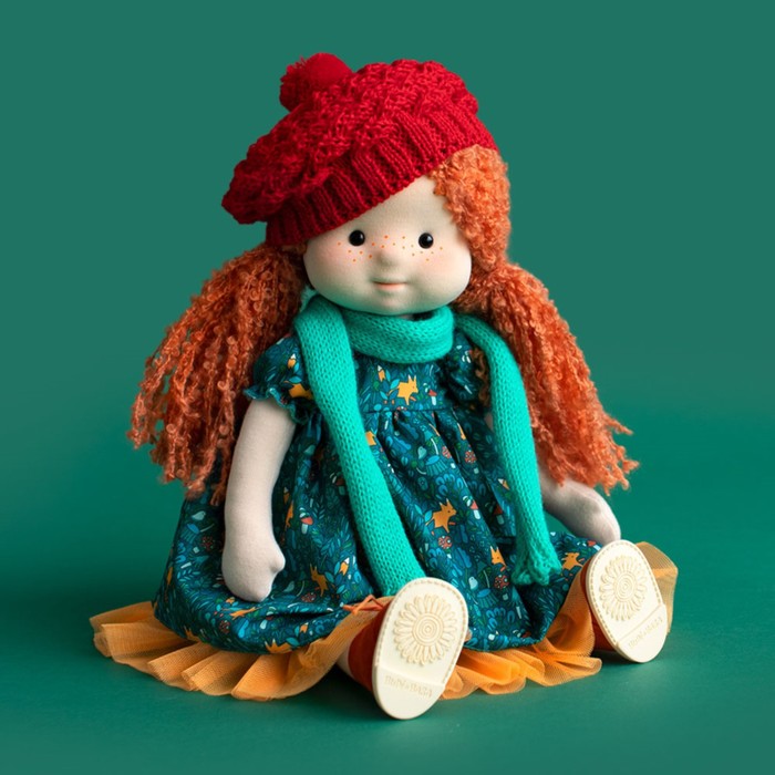 Мягкая кукла "Ива в шапочке и шарфе", 38 см Mm-Iva-02