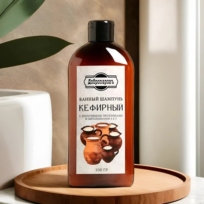 Шампунь для волос натуральный Кефирный с витаминами A,E,F, 500 г