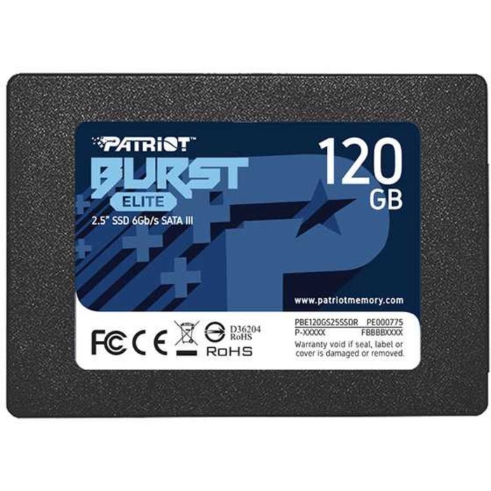 цена Накопитель SSD Patriot PBE120GS25SSDR, 120 Гб, SATA III, 2.5