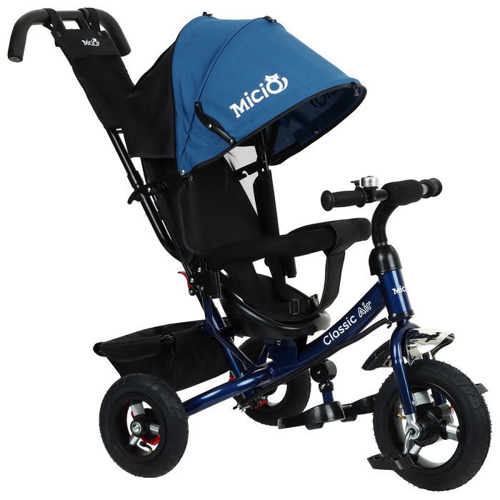 фото Велосипед трёхколёсный micio classic air, надувные колёса 10"/8, цвет синий