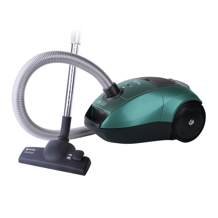 

Пылесос Vitek VT-8129, 2000/350 Вт, мешок 3 л, зелёный