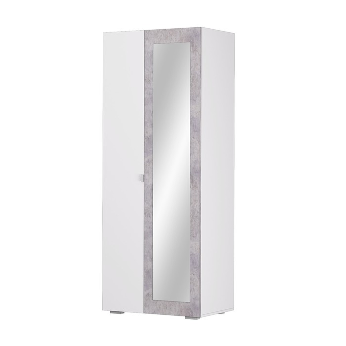 Шкаф 2-створчатый «Акцент №22», 800 × 523 × 2020 мм, цвет белый / цемент светлый шкаф 3 створчатый акцент 25 1250 × 523 × 2020 мм цвет белый цемент светлый