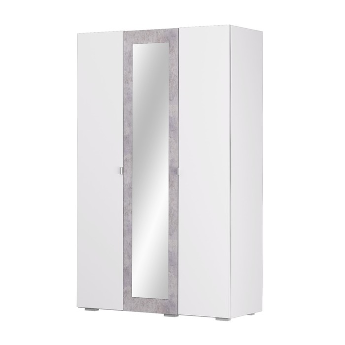 Шкаф 3-створчатый «Акцент №25», 1250 × 523 × 2020 мм, цвет белый / цемент светлый шкаф 3 створчатый акцент 25 1250 × 523 × 2020 мм цвет белый цемент светлый