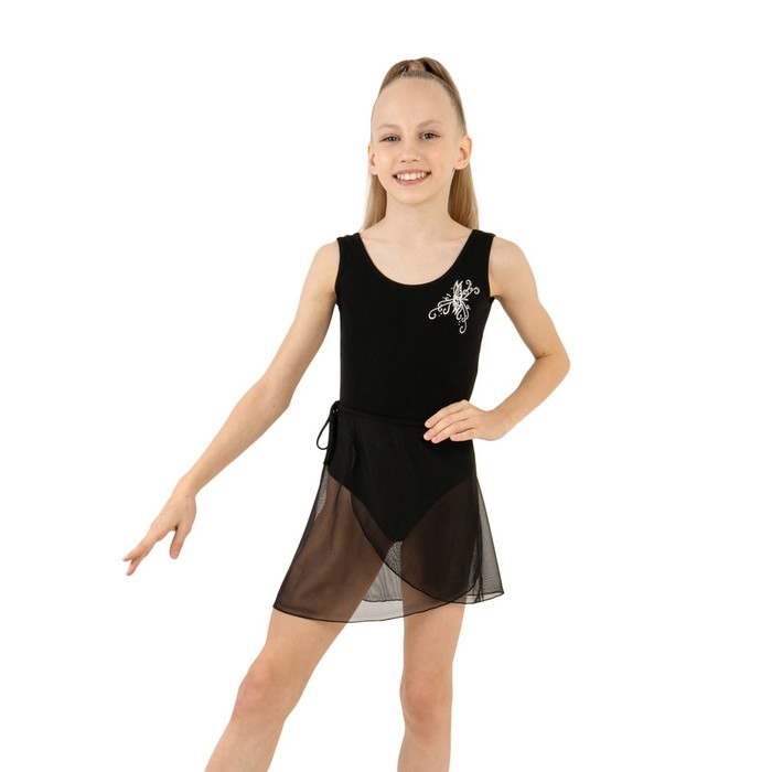 фото Юбка гимнастическая grace dance, с запахом, р. 26-28, цвет чёрный