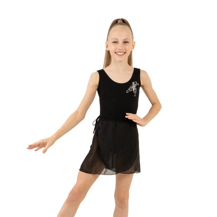 фото Юбка гимнастическая grace dance, с запахом, р. 30-32, цвет чёрный