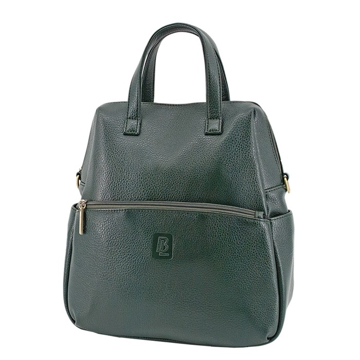 фото В2753 сумка-рюкзак, отдел на молнии, цвет темно-зеленый 30х27х11см bagsland