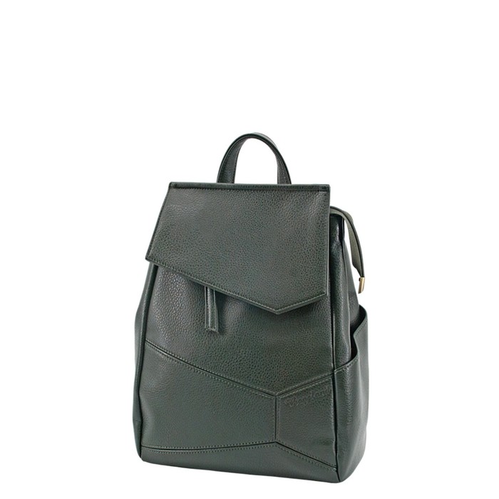 фото В2665 сумка-рюкзак, отдел на клапане, цвет темно-зеленый 32х24х12см bagsland
