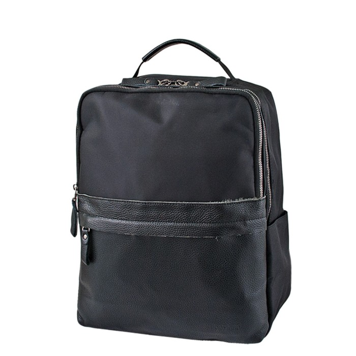 ВШ-002-SC Сумка-рюкзак, 2 отдела на молнии, цвет черный 35х27х13см