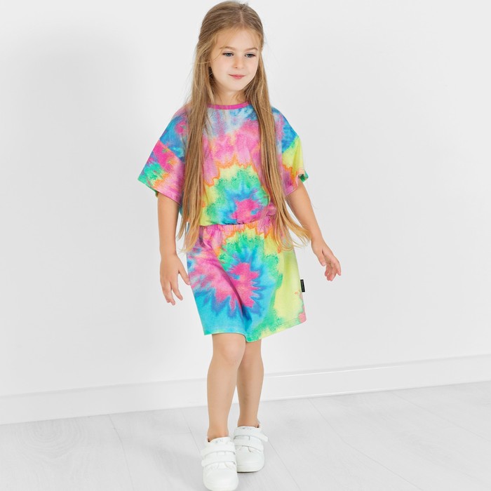 Платье для девочки, рост 104 см, цвет разноцветный