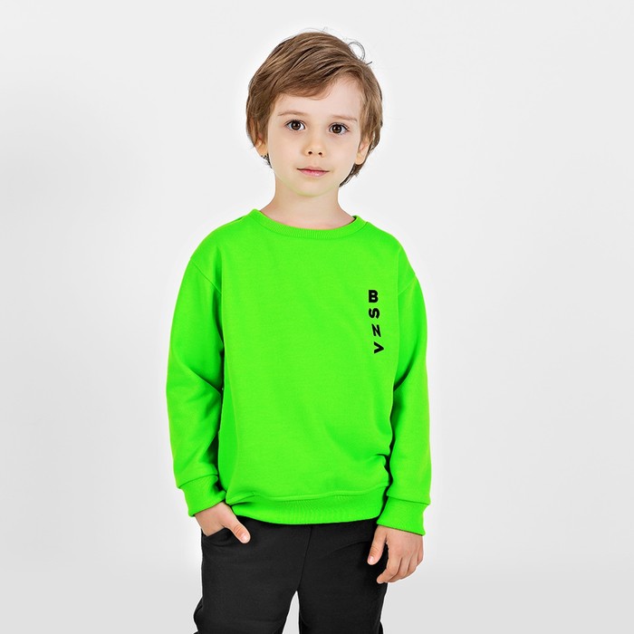 Свитшот для мальчика, рост 104 см, цвет неоновый - зеленый