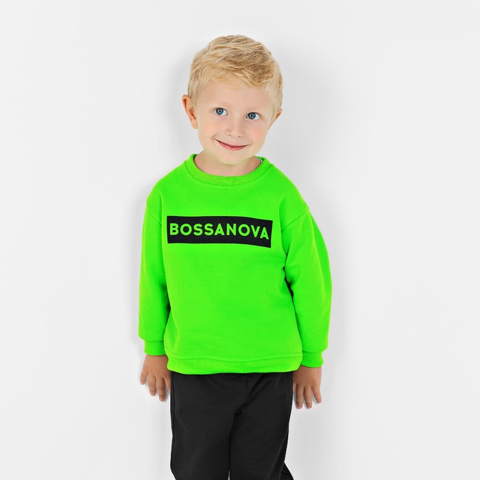 Свитшот для мальчика, рост 92 см, цвет неоновый - зеленый