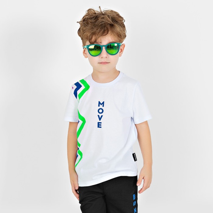фото Футболка для мальчика, рост 128 см, цвет белый bossa nova