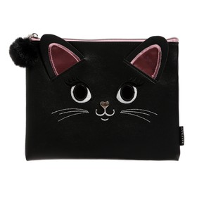 

Папка для тетрадей А5 deVENTE Black Kitty, молния сверху, кожзам, чёрная