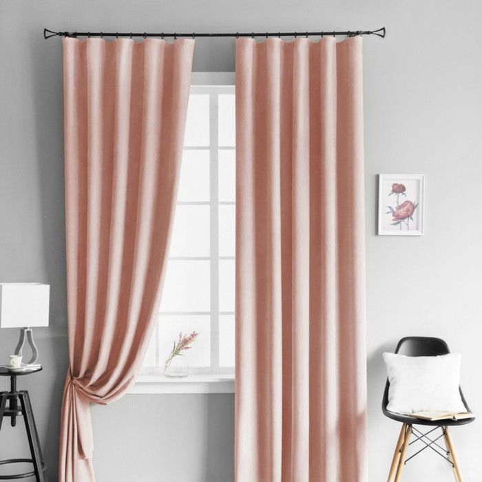 Комплект штор «Тина», размер 2х145х270 см, цвет светло-розовый