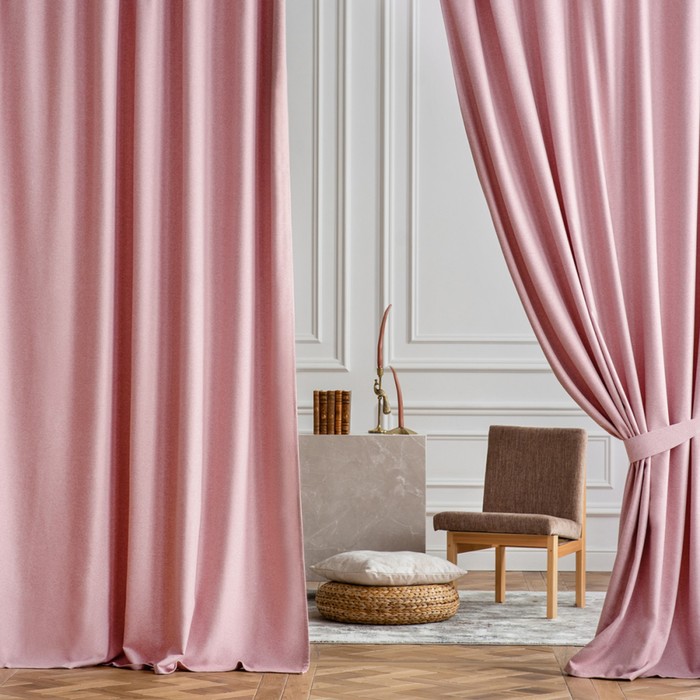 фото Комплект штор с подхватами «лаура», размер 2х200х270 см, цвет розовый pasionaria