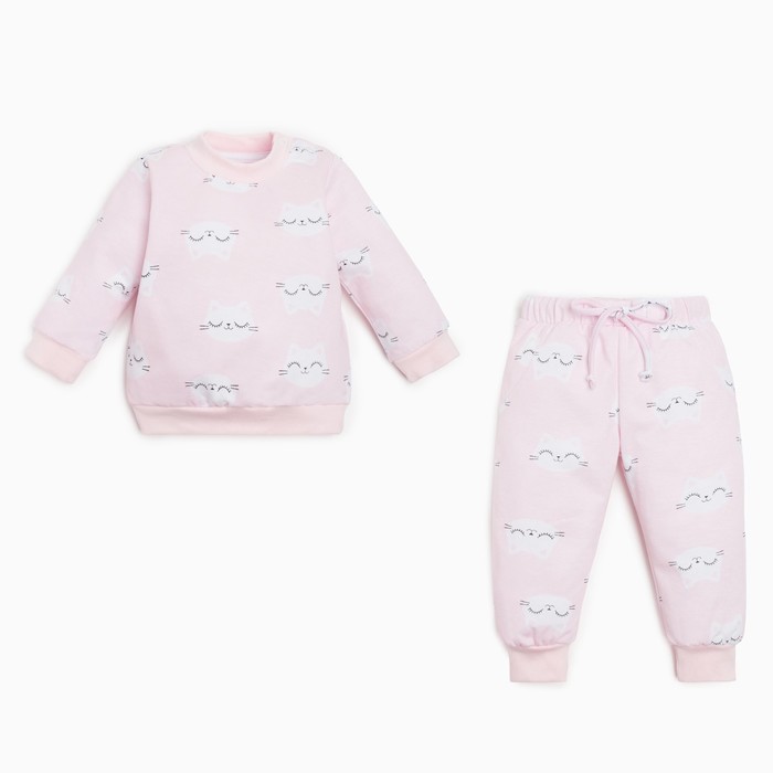 Комплект: джемпер и брюки Крошка Я «Киса», рост 80-86 см, цвет розовый