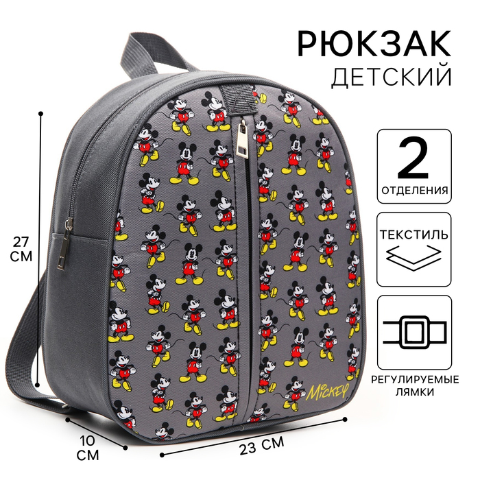 Рюкзак детский, на молнии, 23 см х 10 см х 27 см 