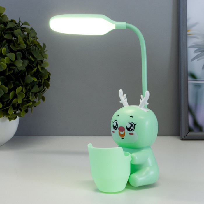

Настольная лампа "Лосяш" LED 3Вт USB АКБ зеленый 9,5х8,5х25 см