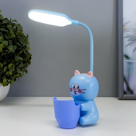 

Настольная лампа "Котенок" LED 3Вт USB АКБ синий 9,5х8,5х25 см