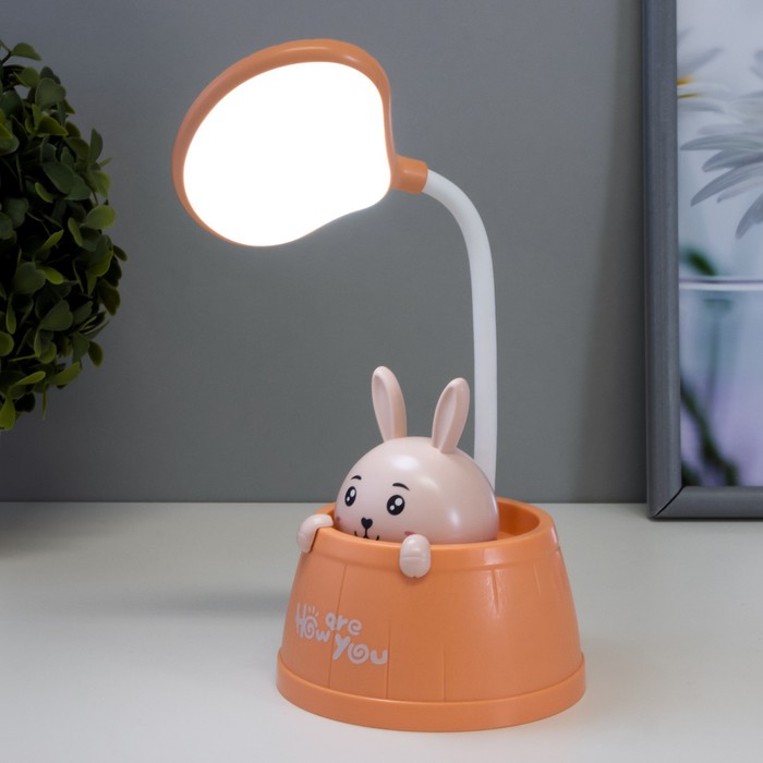 

Настольная лампа "Зайчик в бочонке" LED 2Вт USB АКБ розовый 9,5х9,5х20 см