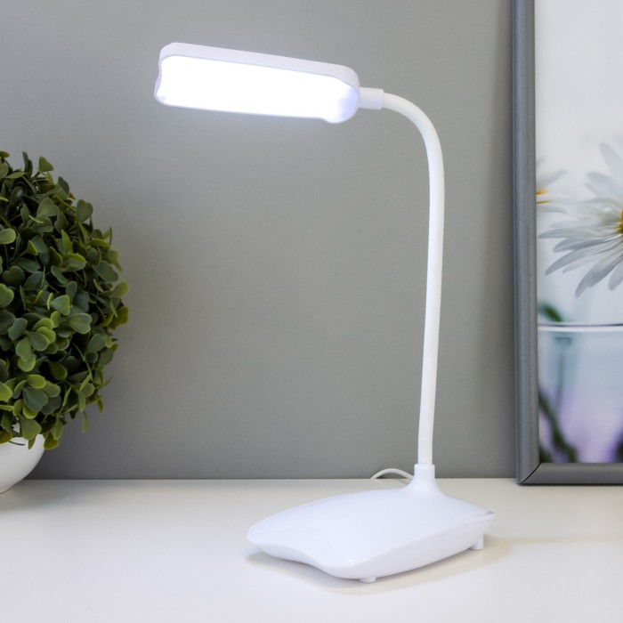 фото Настольная лампа "лайт" led 3вт usb (80см) белый 12,5х12,5х23 см risalux