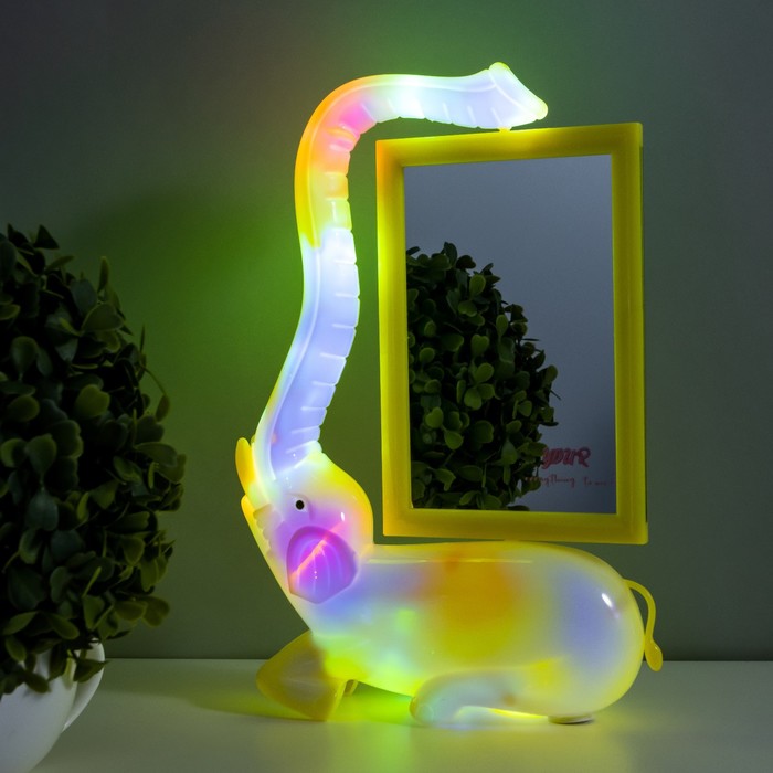 Настольная лампа с фоторамкой "Слон" LED 5Вт USB желтый 17х6,5х28 см