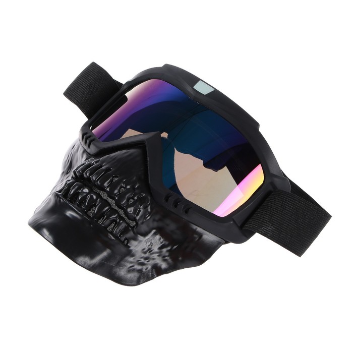 очки маска для езды на мототехнике разборные стекло с затемнением черные Очки-маска для езды на мототехнике, разборные, визор хамелеон, цвет черный