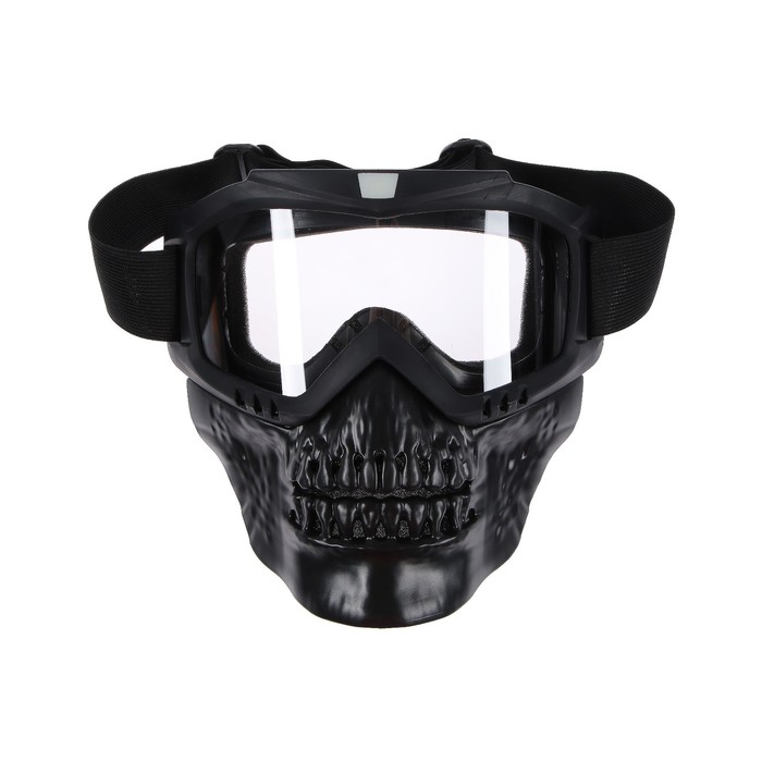 фото Очки-маска для езды на мототехнике, разборные, визор прозрачный, цвет черный torso